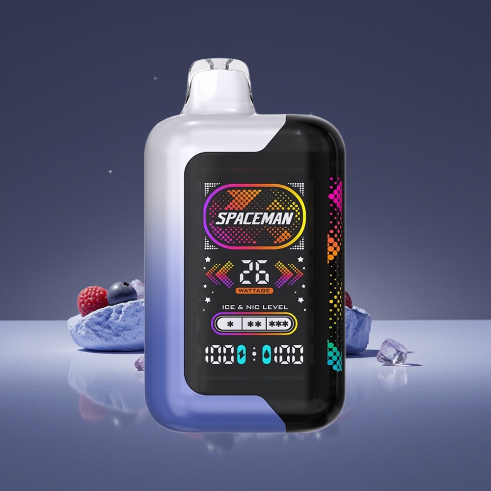 SMOK SPACEMAN SP40000 Zero Nic Disposable 40000 Puff Blu Lampone Ghiaccio Schermo LED 20ml